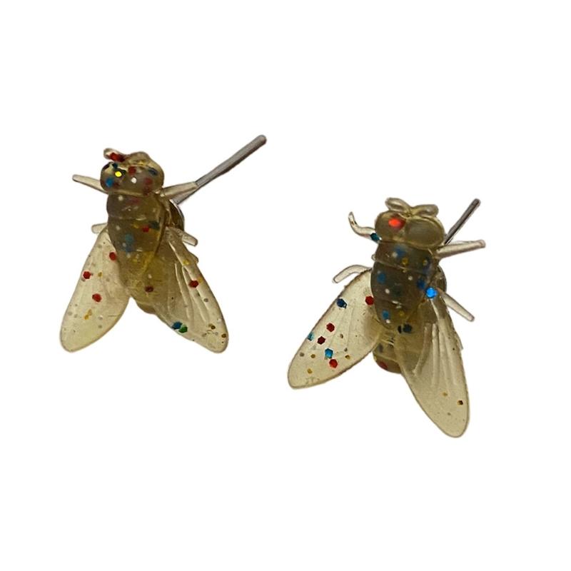 1 Paar Abstrakte Kleine Fliegen-Simulations-Ohrringe aus Edelstahl für Komfortables Tragen Lustige Schmuck-Accessoires