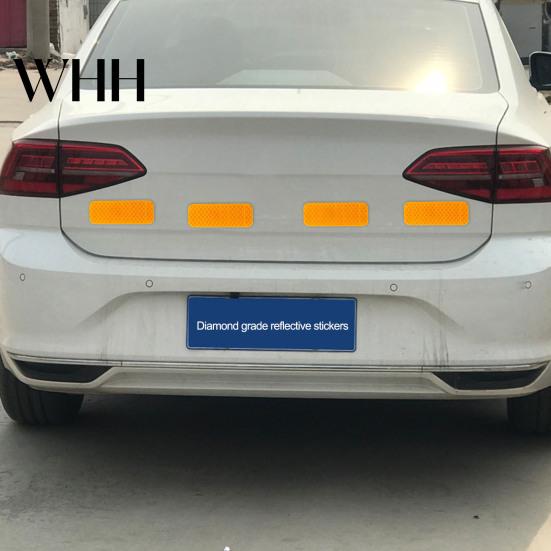 Reflective Vehicle Decals 14Pcs 3x8cm Warning Strip Tape Car Bumper Stickers Strips Secure Reflector Styling Accessories Nighttime Safety