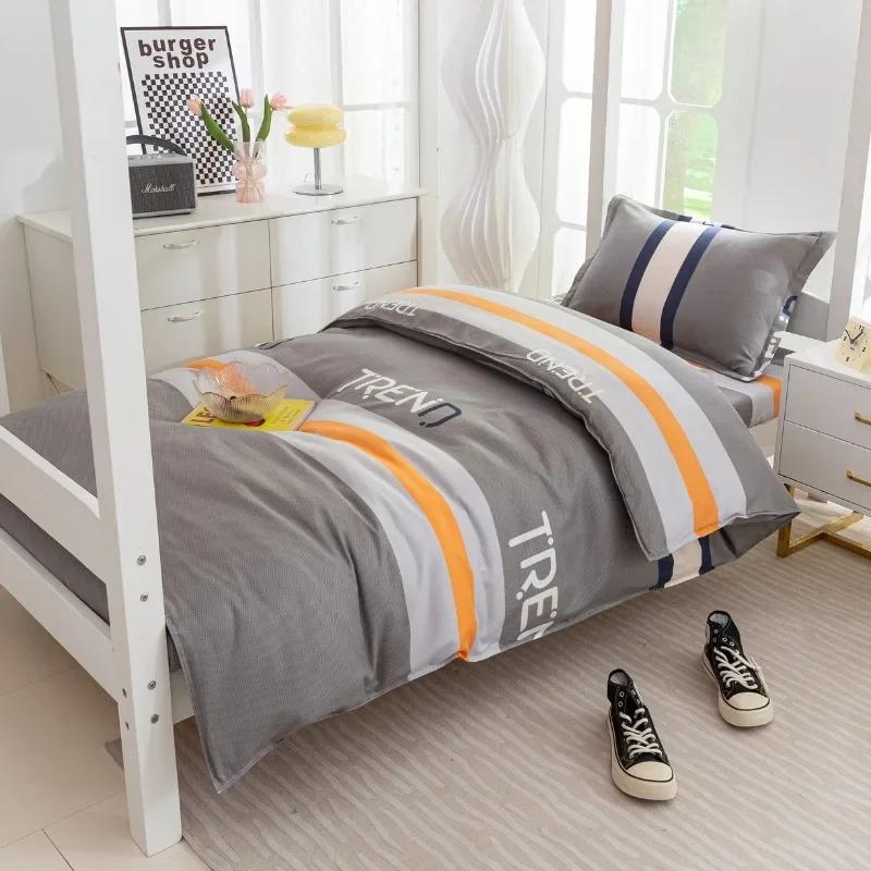 Plant Cashmere Student Dormitory Three-piece Bed Kit Single Double Household Bed Sheet Quilt Cover Popular