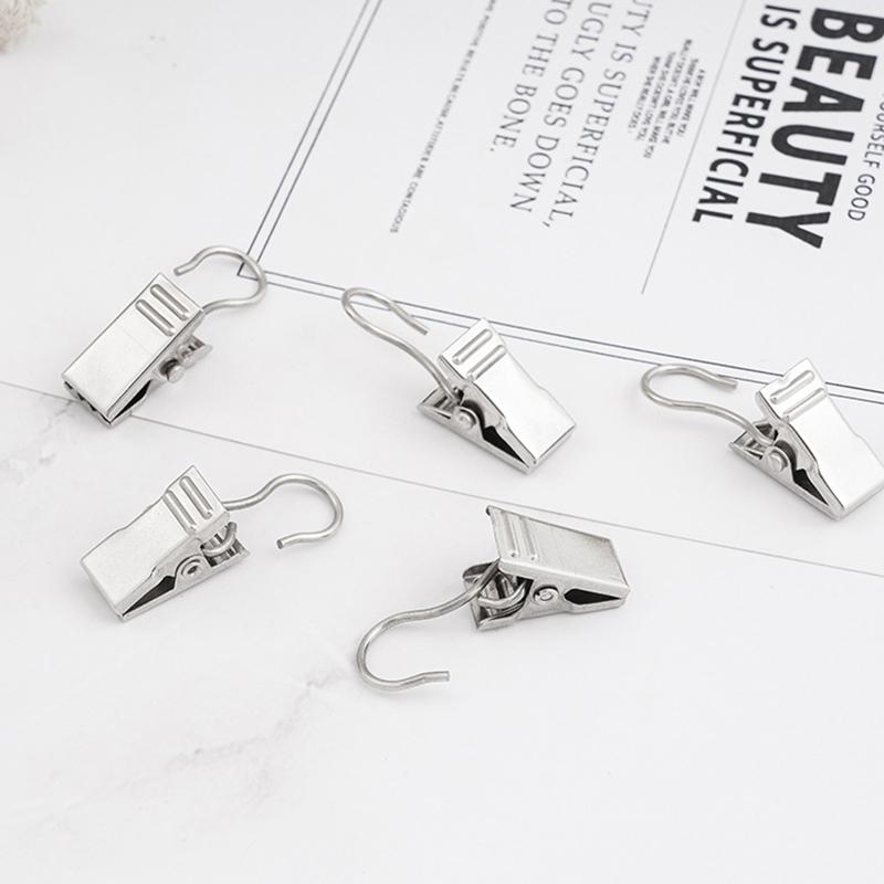 50/100Pcs Multifunctional Metal Stainless Steel Curtain Clips For Hanging Photos Drapes Decor Window Curtain Clamp Accessories