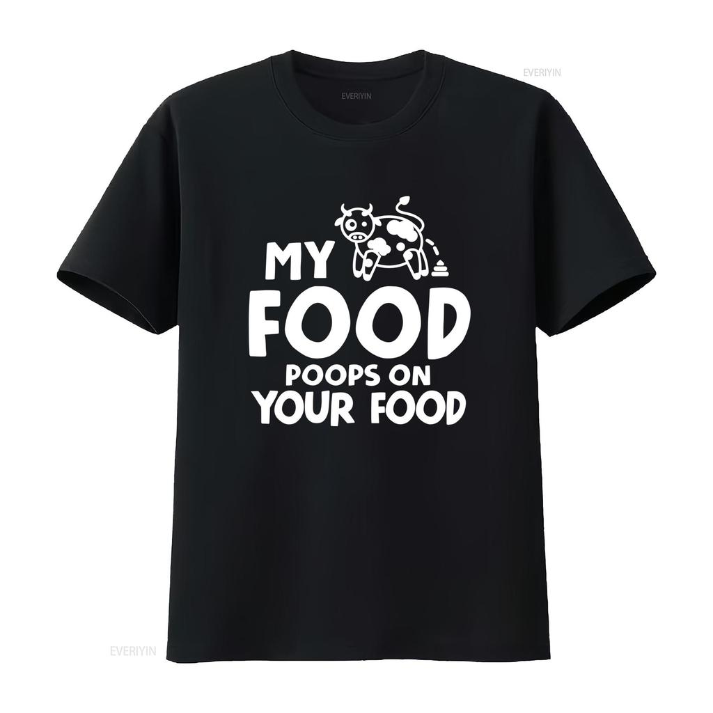 My Food Poops On Your Mens T Shirt Carnivore Funny Humor Meat Bbq  Vintage Washed Graphic Top For Everyday Wear