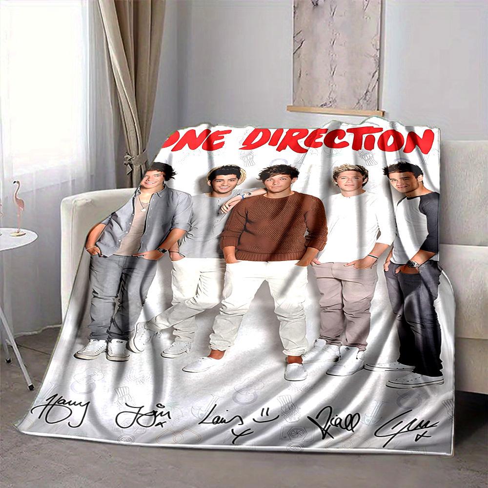1PC One Direction Blanket Lightweight Flannel Throw Blanket for Sofa, Bed, Travel, Camping, Livingroom, Office, Couch