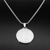 Eight Auspicious Treasures Six Character Mantra Lotus Medal Necklaces for Men Women Stainless Steel Eight-Treasure Lotus Jewelry