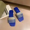 Ladies New Sandals and Slippers Printed Flat-bottomed Slippers Large Size Beach Slippers Easy To Wear Outside Slippers