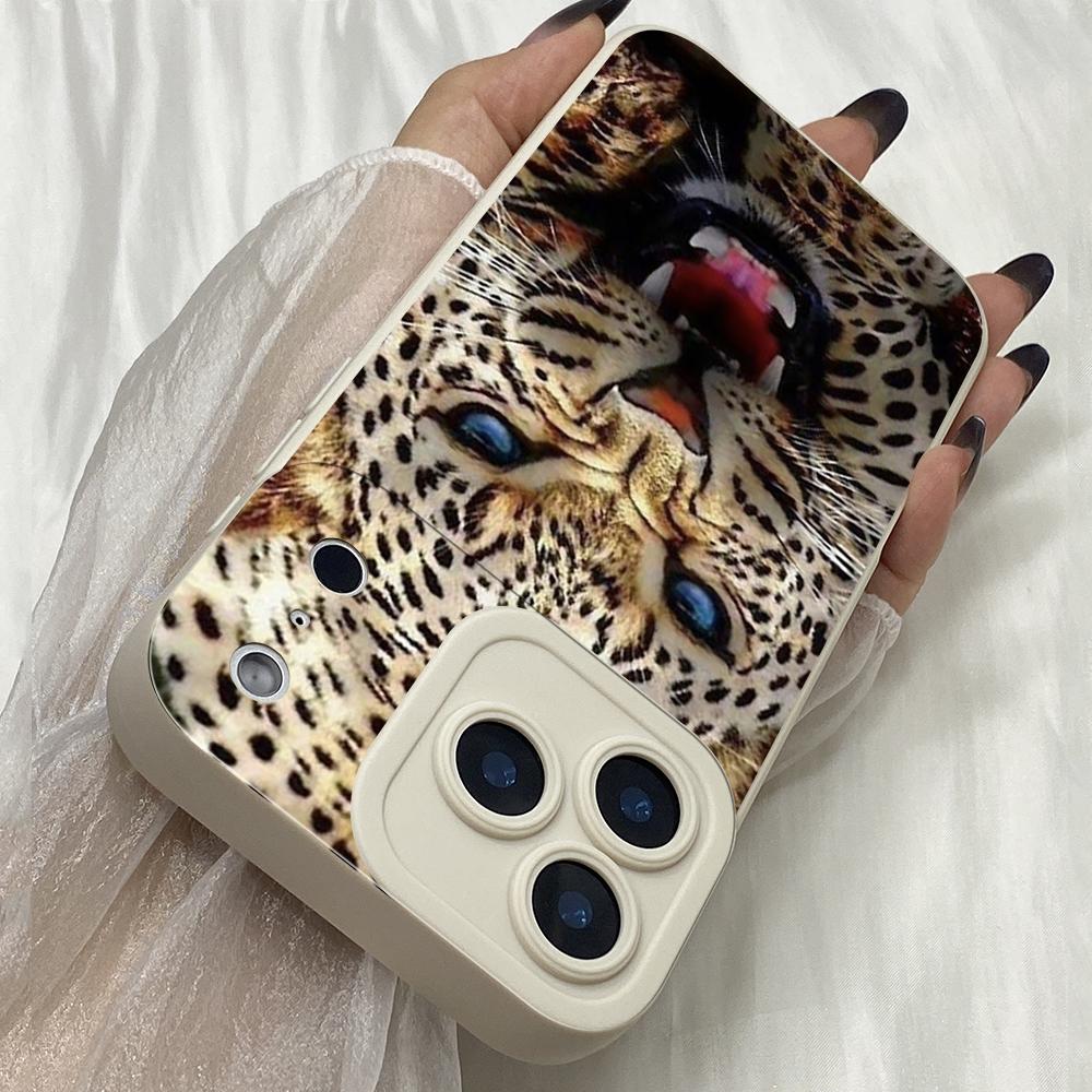 M349 Leopard Pattern Angel Eyes Soft Phone Case for iPhone Samsung Galaxy Xiaomi Rdemi Huawei Honor Infinix Realme OPPO Vivo All Model TPU Cases