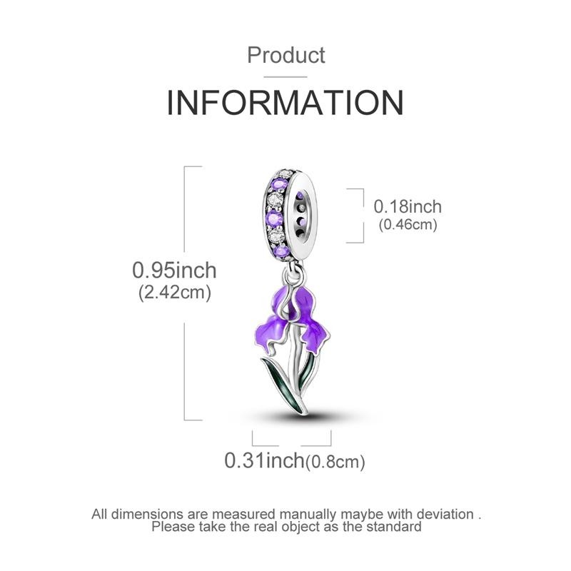 Charm Genuine Copper Tulip Butterfly Chameleon Pendant Piece Bead Elements Suitable For Authentic Bracelet Style For Women Jewelry Creation Present