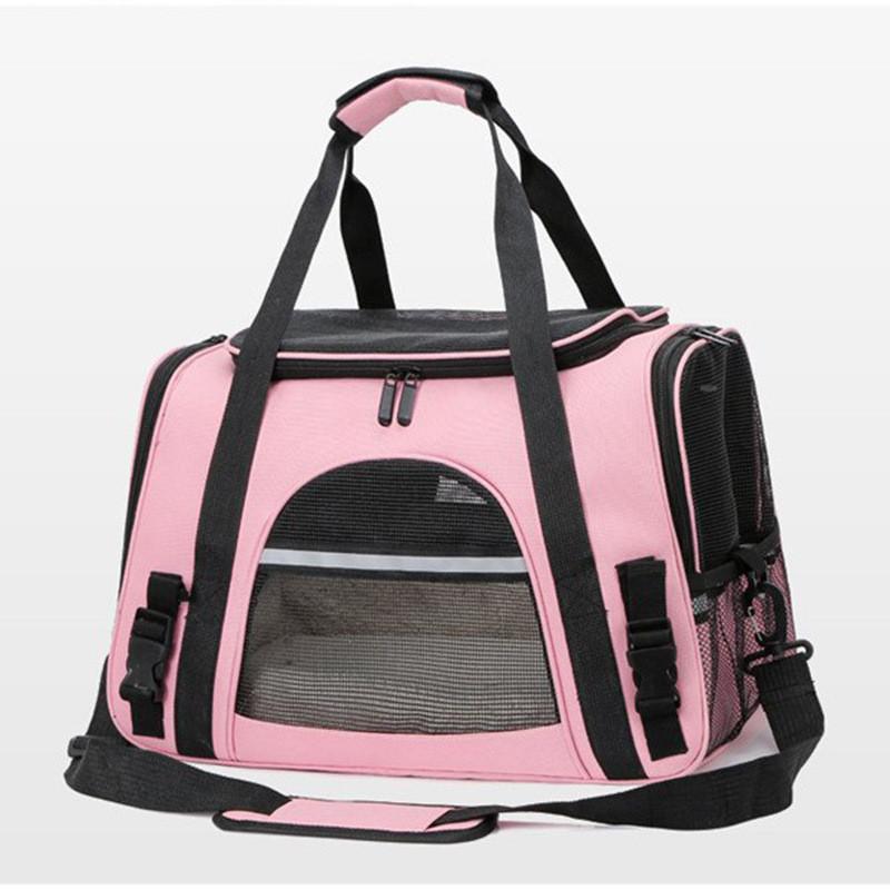 Pvc Pet Carrier Bag With Breathable Mesh Expandable Foldable For Cats And Dogs