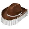 Stylish Cowgirl Hat Wide Brim Cowboy Hat with Square Neck Scarf & Glasses for Bachelorette Parties and Costume Event