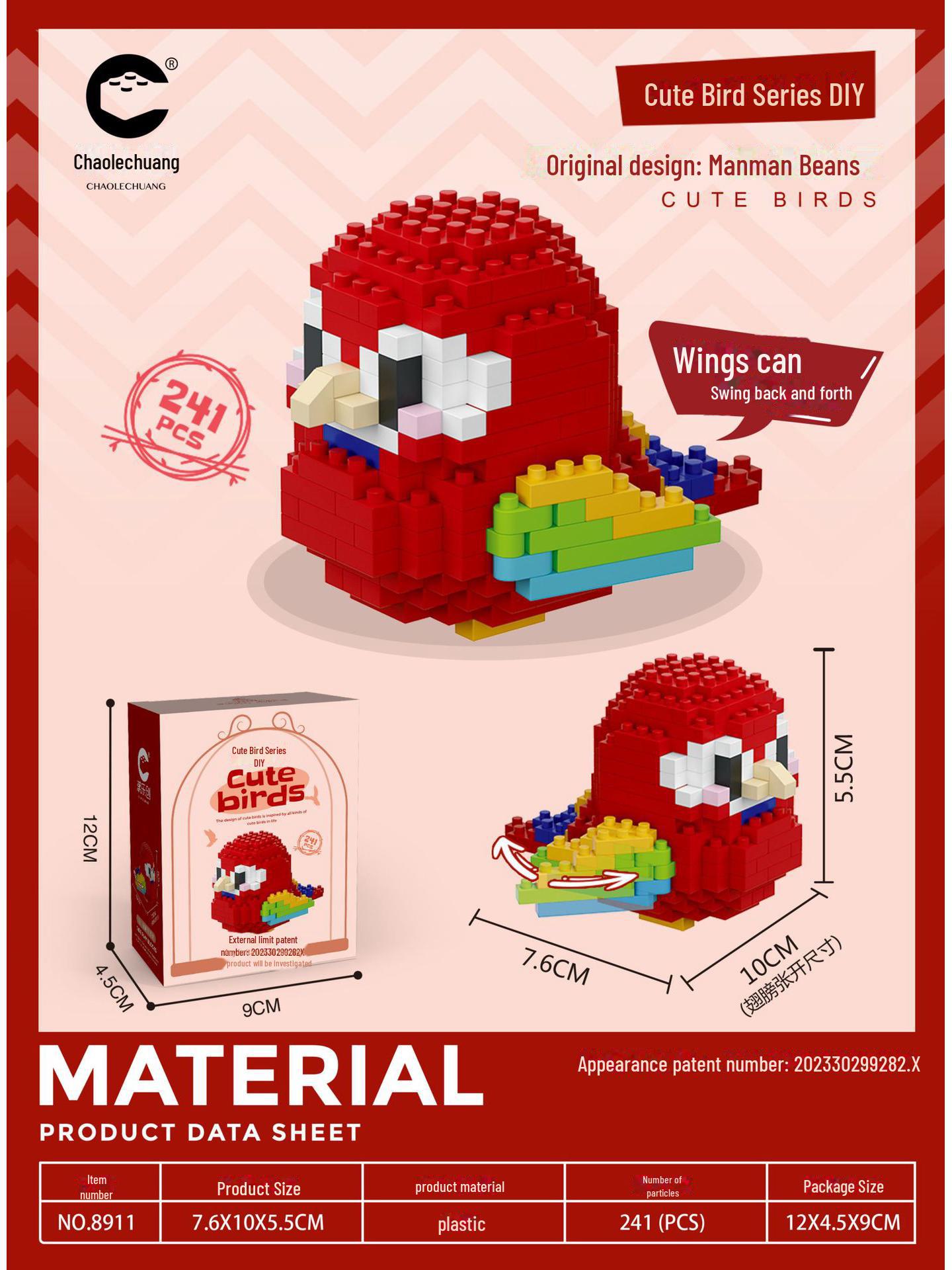 

Совместимые Lego Creative Bird Girl Series Cockatiel Parrot образовательные строительные блоки игрушка