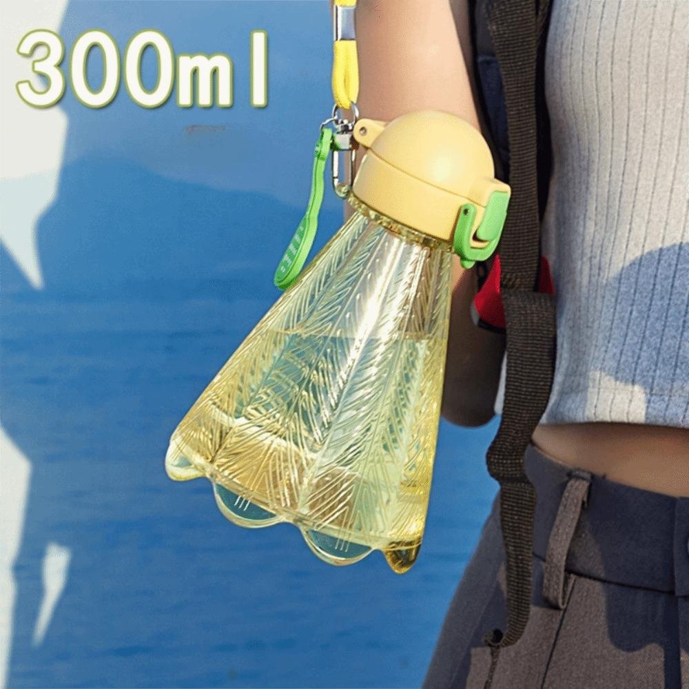 Badminton Style 300ml Badminton Water Bottle Mini Size With Straw Fitness Drink Cup Plastic With Rope Rope Straw Cup Student Use