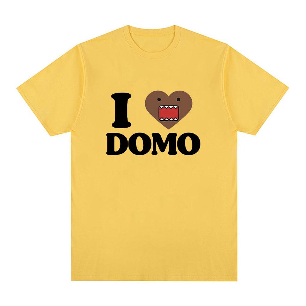 I Love Domo Kun Funny T Shirts Men's Women Clothing Cotton Casual T-Shirts Vintage Short Sleeve Oversized T-shirt Top Streetwear