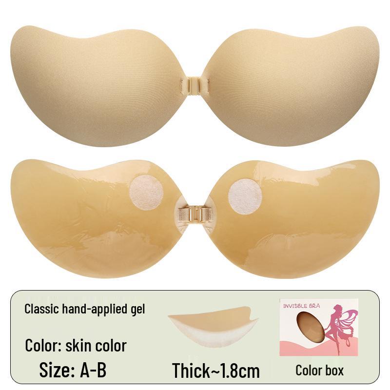 In Stock Seamless Push-Up Strapless Bra with Breathable Anti-Spillage Design and Mango Nipple Covers for Wedding Dresses