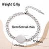 European & American Laser Engraved Stainless Steel Cuban Link Bracelet