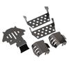 RC Chassis Armors Set Stainless Steel Chassis Protection Skid Plate for Traxxas Black