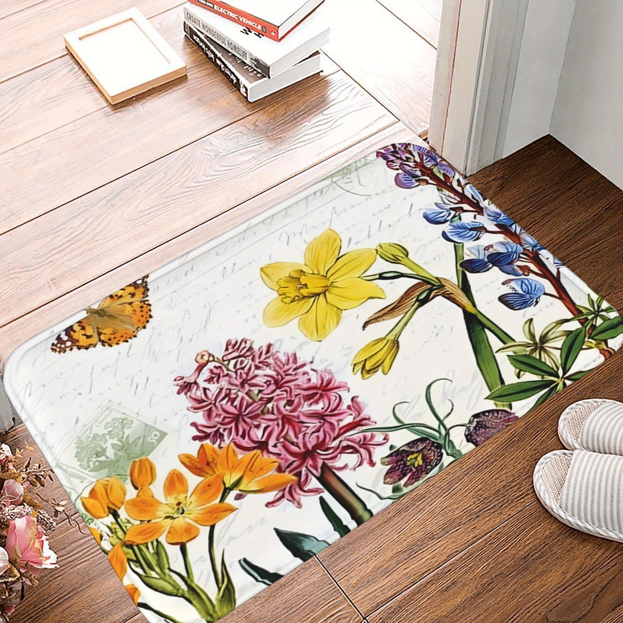 

1PC Azure Drift Pattern Kitchen Rug Non-Slip Door Mat Pop design Bathroom Rug Bath Mat Carpet for Home Sink Laundry ecoreeree 40cm x 60cm