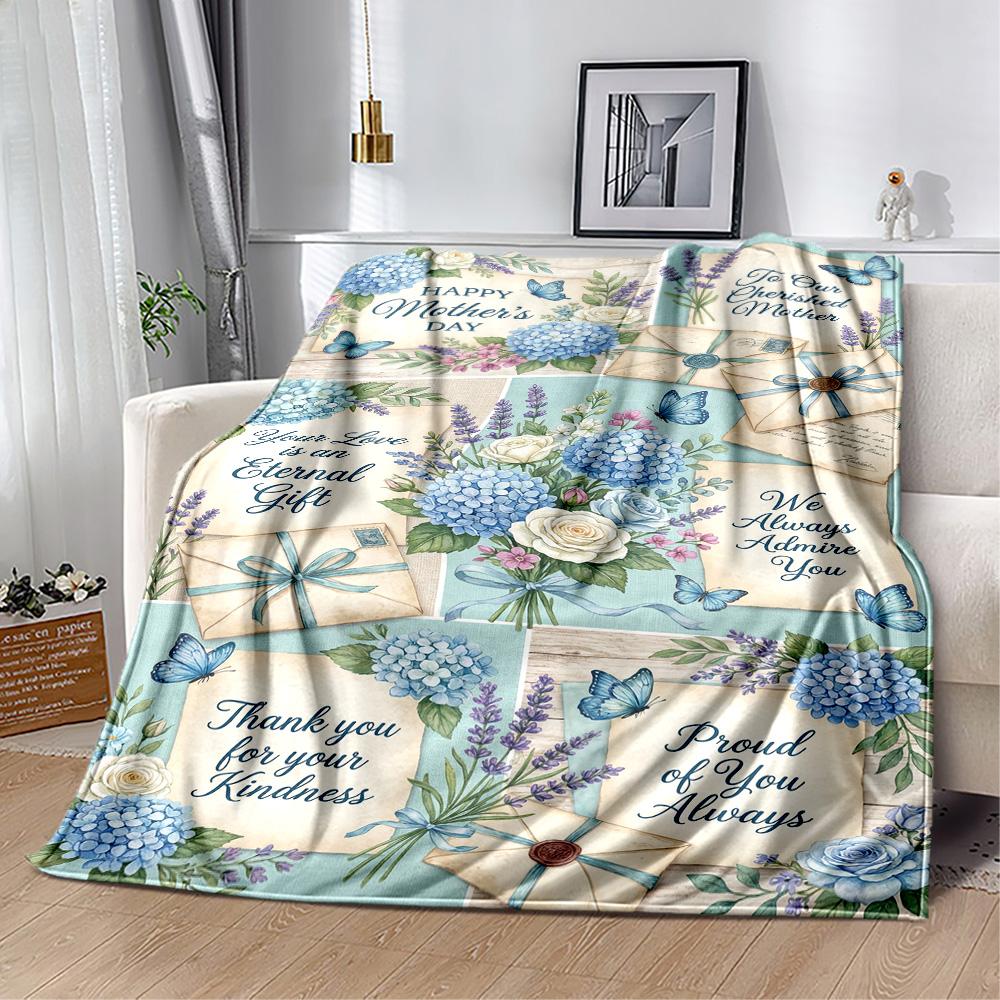 Mother's Day Greeting Card Blanket Suitable for Sofas,travel, Living Rooms Also a Good Gift for Friends and Family Suitable for All Seasons.