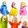 6 stuks/set Prinses Folieballonnen Verjaardagsfeest Decoraties met Belle Elsa Ariel