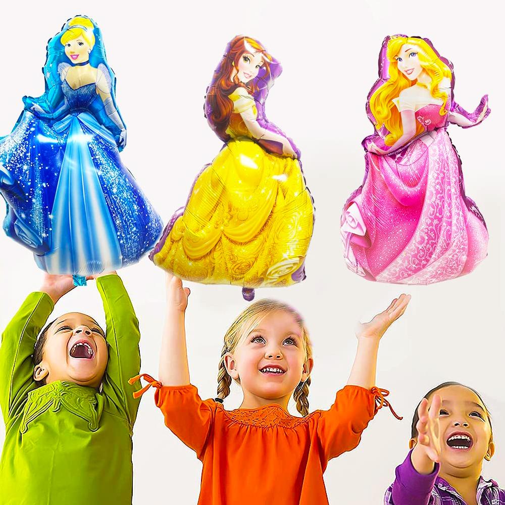 6 stuks/set Prinses Folieballonnen Verjaardagsfeest Decoraties met Belle Elsa Ariel