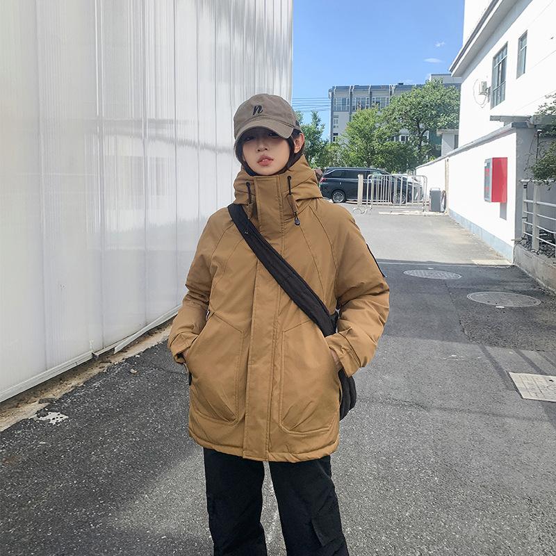 2025 winter new plus-size down cotton jacket women's middle school over the knee student bread suit sports leisure couple jacket