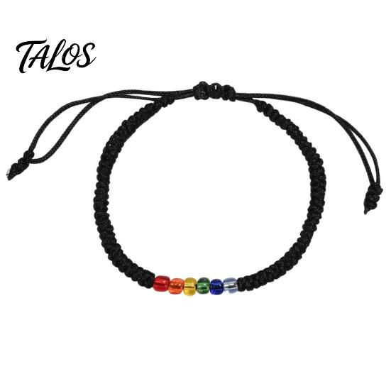 Adjustable Braided Bracelet Rainbow Beads for Men Women, Handmade Cute Small Gift Friends String Bracelet, Woven Rope Wristband Colorful Rice