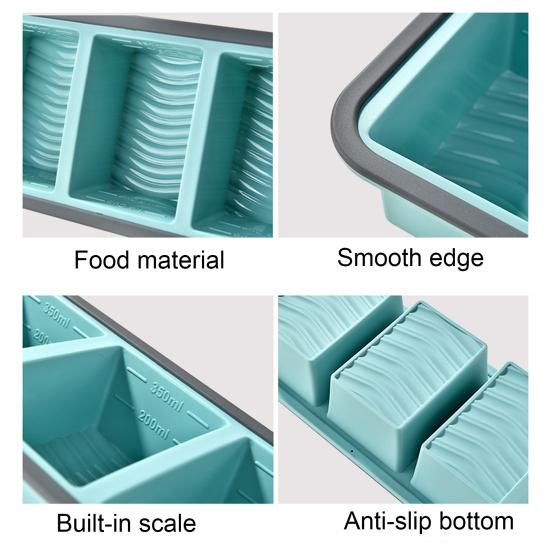 Silicone Snack Containers with Sealed Lid 2/3/4 Compartments Condiment Box High/Low Temp Resistant Divided Food Container for School Travel