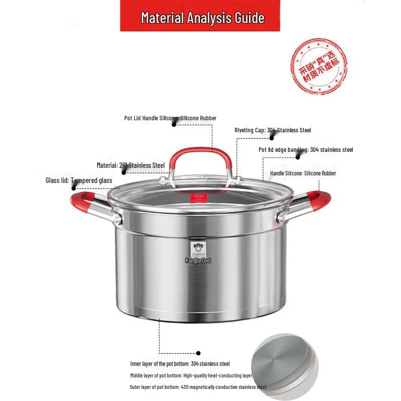 Kangbach 24cm 304 Stainless Steel Soup & Stew Pot