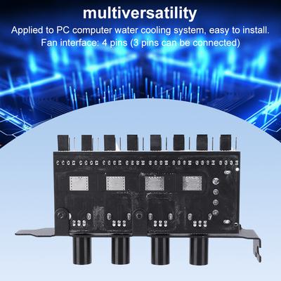 PC Chassis Fan Hub SATA/4 Pin Adapter 8 Channel PWM Hub Cooling Fan Speed Controller 4 Knob PC Case Cooling Fan Hub