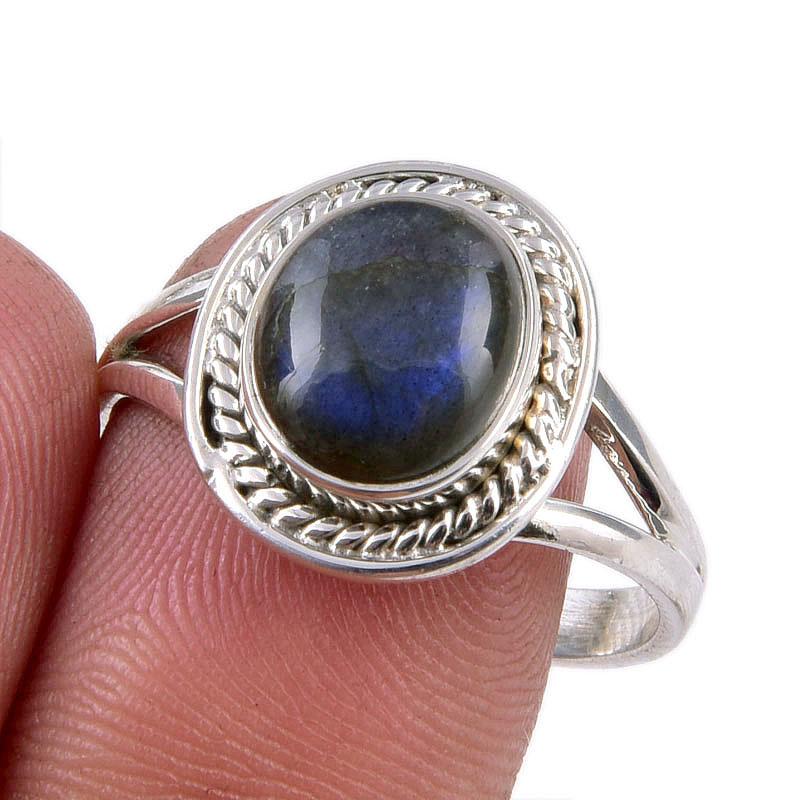 

Натуральный камень лабрадорит 925 проба стерлинговое серебро ювелирное кольцо S.9.5 o1y84