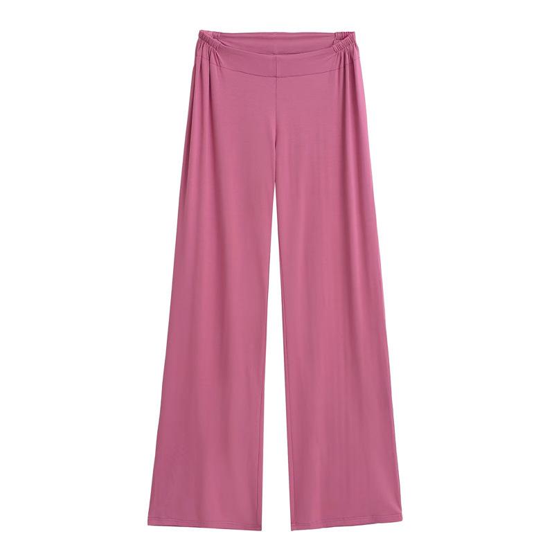 V-Waist Wide-Leg Casual Pants for Women - Summer Comfort Yoga and Lounge Wear