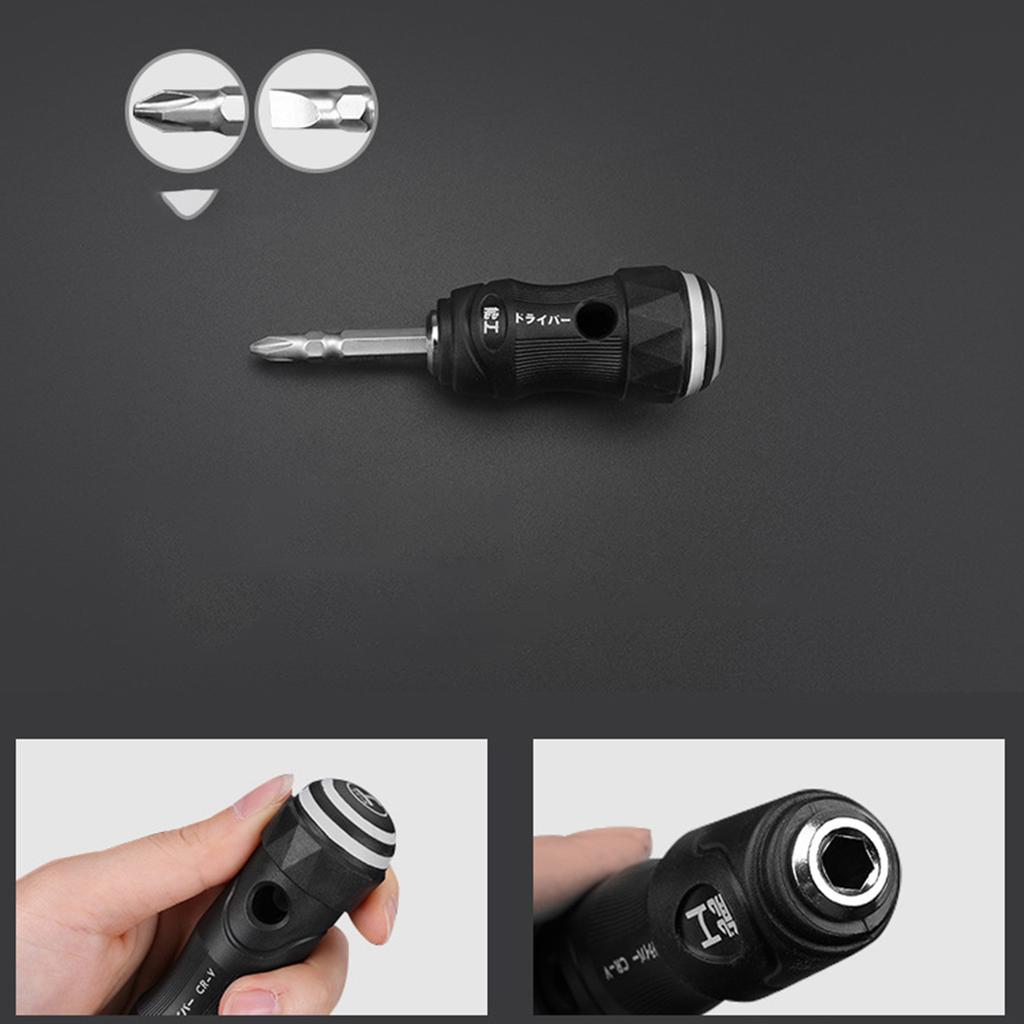 Double-Use Screwdriver Removable Hand Tool Chrome Vanadium Steel Repair Tool Handle Flathead Screw Driver