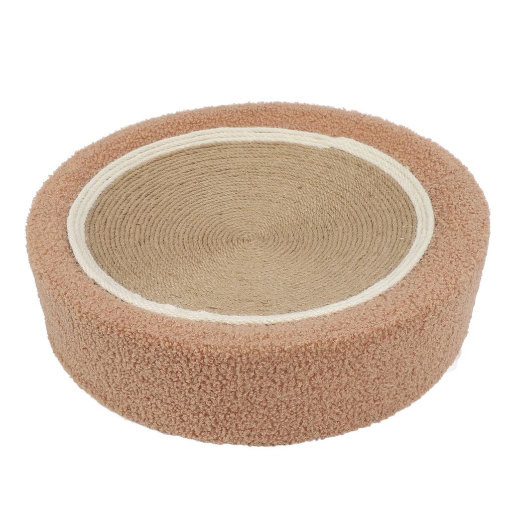 Round Cat Scratcher Ergonomic Cat Scratching Lounge Bed Sisal Cat Scratch Pad for Indoor Cats Claw