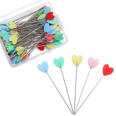 100PCS Home Mini Colorful Needles Sewing Pin Quilting Patchwork Love Heart