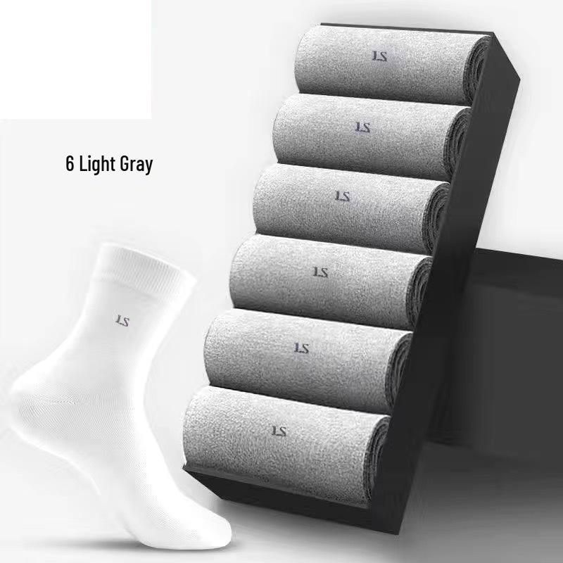 Men's Breathable Cotton Mid-Tube Socks, Sweat-Absorbent, Suitable for All Seasons, Business and Sports.