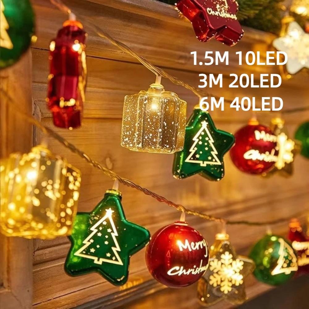10/20/40 LED Christmas String Lights Warm White Hanging Ornament Lights  For Bedroom