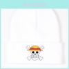 New Cosplay Anime One Piece Skull Knitted Hat Warm Street Dance Beanie Men Women Autumn Winter Hat Black Gray