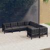 Day and Night - Day and Night Garden Furniture 8 Pieces and Cushions Black Solid Pine Wood