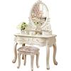 European Style Mini Dressing Table for Bedroom - French Princess Makeup Cabinet for Small Apartments, Modern Simple Design