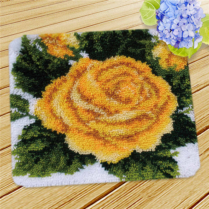 Nicediy Embroidery Latch Hook Rug Canvas Kits Carpet Latch Hook Kits DIY Knitted Fomiaran for Needlework Cross Stitch Crocheting