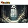 Mocsicka Photography Background Dreamy Misty Arch Castle Floral Decor Wedding Maternity Adult Art Portrait Backdrop Photo Studio