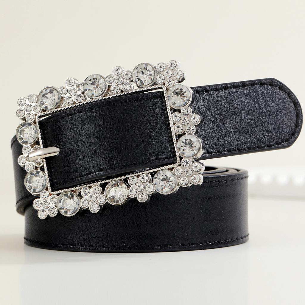 Small Flower Rhinestone Japanese Buckle Decorative Belt