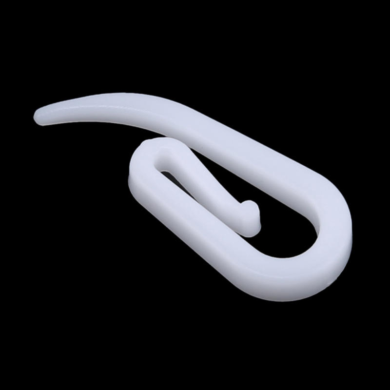 200PCS White Plastic Curtain Hooks Rings For Hanging Window Curtains In Home Office Car Durable Hangers Replacement Parts For Curtain Rods
