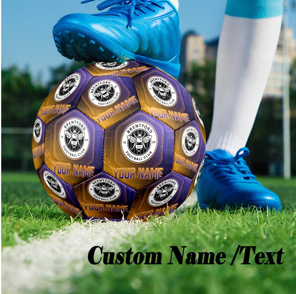 Size 5 Football Custom Name Text, Outdoor Training Soccer BallBrentford Football