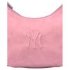 MLB New York Yankees Zipper Closure Half Moon Bag Women Shoulder Bag Pink 3ABQSD16N-50PKS