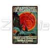 Vintage Halloween Black Cat Witch Magic Retro Metal Tin Signs Spooky Home Wall Decor