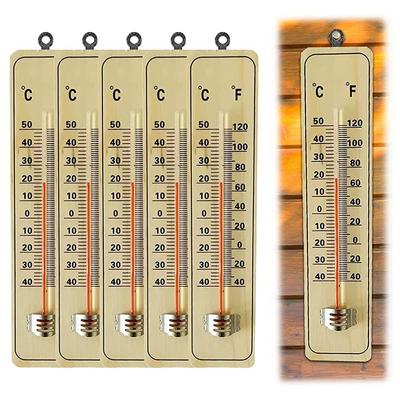 Clear Wooden Thermometer Wall-Mounted Temperature Monitor Measuring Tool Temperature Gauge  Indoor