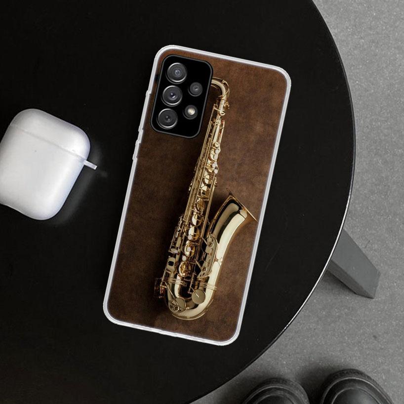 Music Saxophone Instrument Phone Case for Samsung Galaxy A17 A16 A26 A36 A56 A57 A37 A15 A25 A35 A55 A14 A24 A34 A54 A13 A23 A33