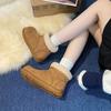 Ugly cute big head snow boots 22 winter new small potato fluffy short boots thick-soled piled thickened large cotton shoes