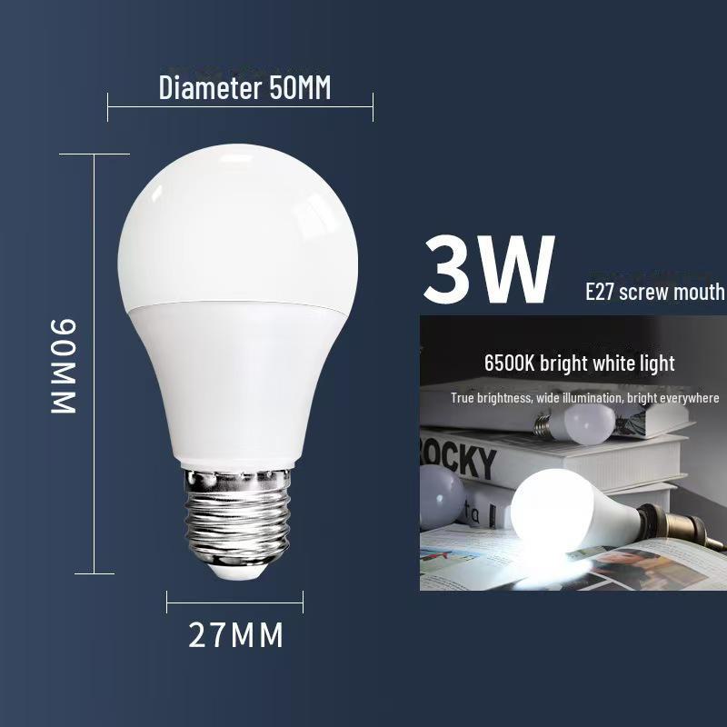 White LED Constant Current Bulb E27/B22, High Brightness, Energy-Saving Plastic-Coated Aluminum Lamp