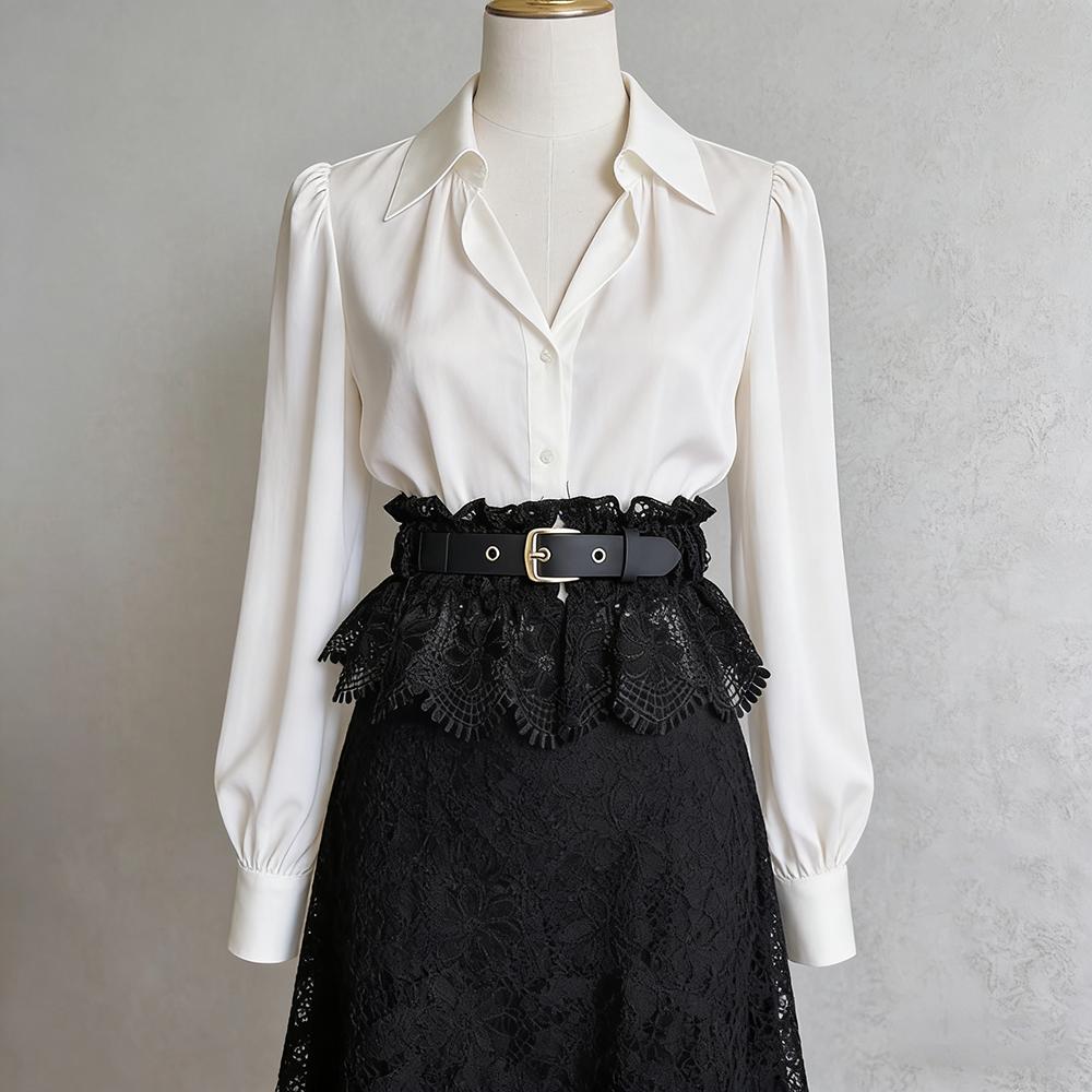 Lace Belt Elastic Elastic Lace Belt Wide Waist Band Fashionable Fashion Waist Belt For Skirt Dress Shirt