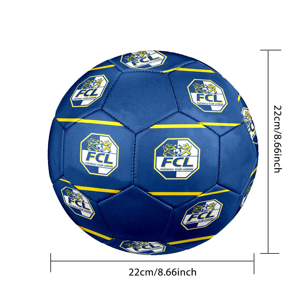 Pallone da Calcetto Indoor FC Luzern Colorato Per Tutte le Età Misura 5 Cucito a Macchina PVC Pronto per la Competizione Resistente Alto Rimbalzo